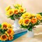 Spring Tabletop Decor – 6 Sets Artificial Sunflower Centerpieces with White Vase, Rustic Faux Sunflowers for Tables, Kitchen, Dining, and Farmhouse Home Décor